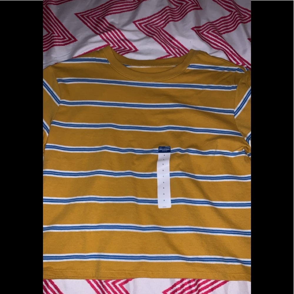 Blue/yellow crop top